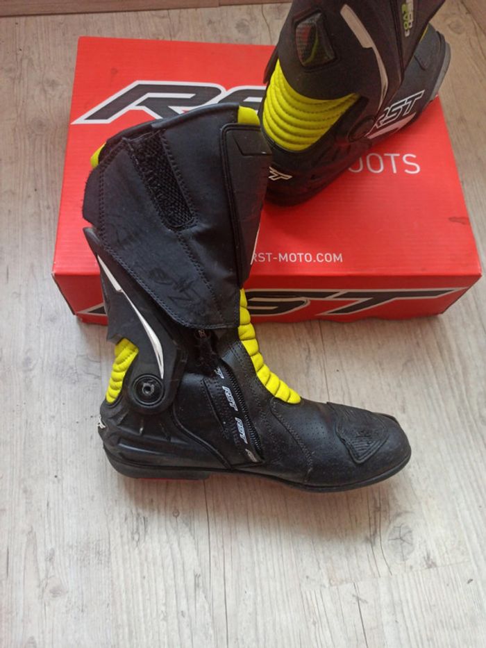 Bottes Moto RST Tractech Evo III Sport CE – Taille 47 / 12 UK – Noir & Jaune Fluo - photo numéro 4
