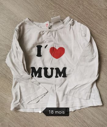 T-shirt manche longue fille 18 mois