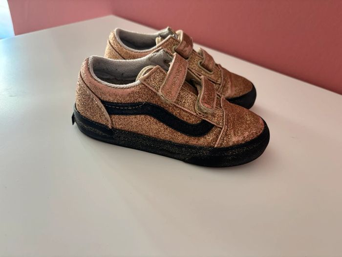 Baskets Vans Old Skool V Party Glitter Black/Gold 26 - photo numéro 8