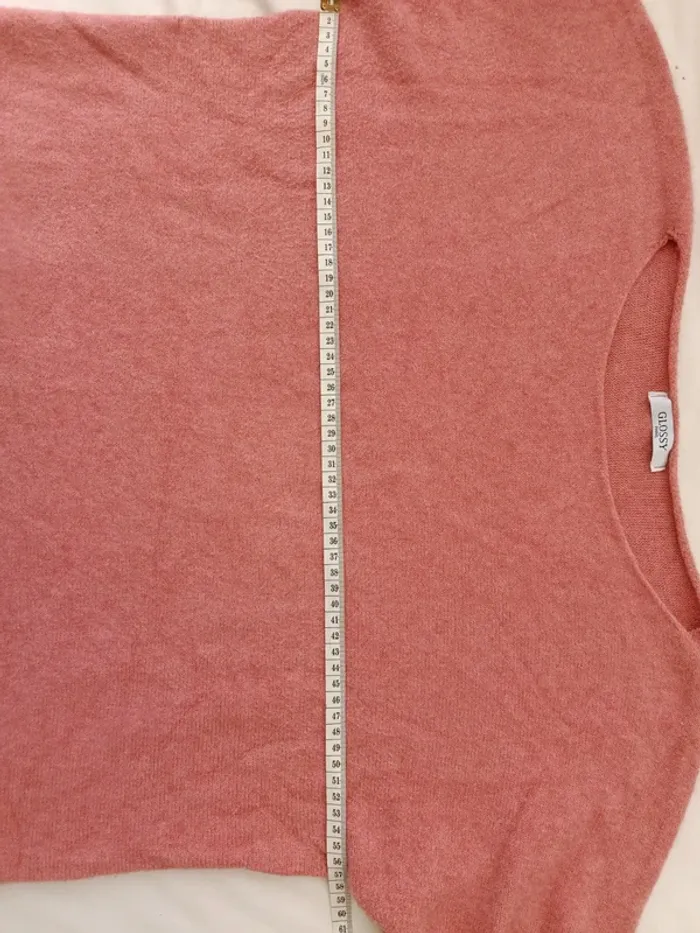 Jolie pull d'hiver chaud rose Glossy Paris made in Italy taille 38 - photo numéro 7