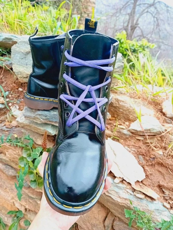 Dr. Martens made in England 🇬🇧 vintage lacet violet pentagramme uk5 38 - photo numéro 7