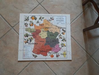 Puzzle bois régions de France fait main