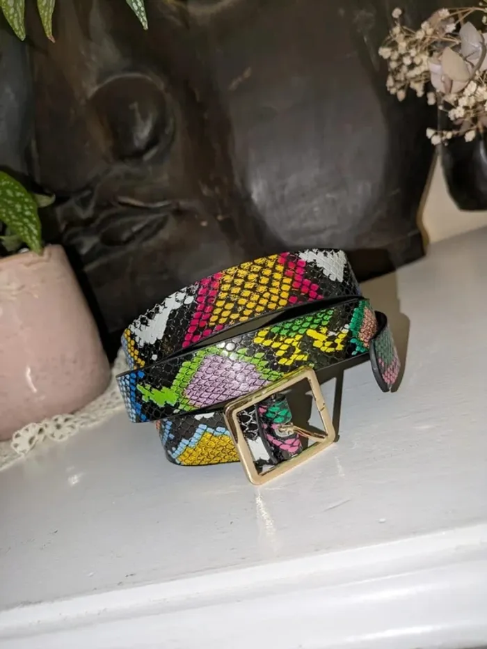 Ceinture femme motif serpent – accessoire tendance mode animale, style chic et original