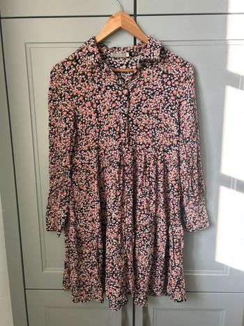 Robe blouse chemise fleurie fluide pièces