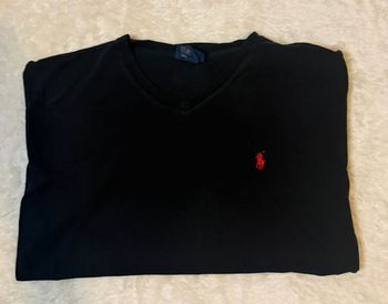 T shirt ralph lauren noir col en V taille L 