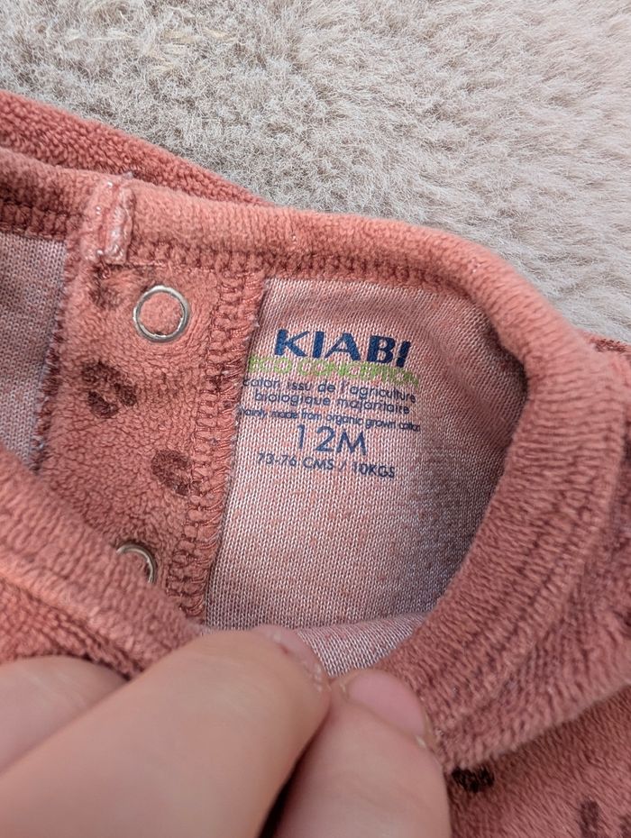Pyjama velours KIABI 12 mois – motif chat "I am wonderful" bon état - photo numéro 2