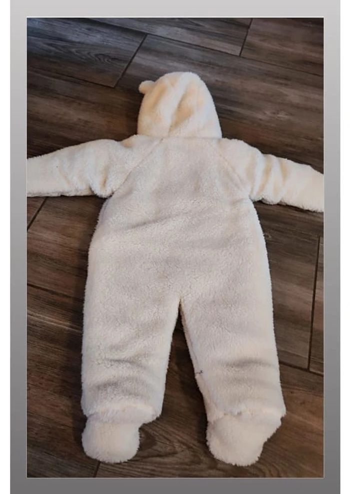 Combinaison avec capuche blanc rose hiver Bout'chou Taille 6 mois - photo numéro 4