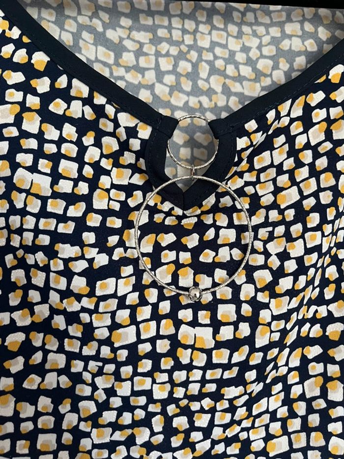 T-shirt à motifs et avec bijou sur le décolleté - Taille XL/XXL - Lisa & Louise - photo numéro 4