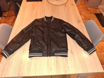 Veste simili cuir noire