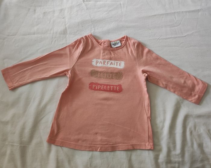 T-shirt bébé fille rose Tape à l’œil 9 mois - photo numéro 2