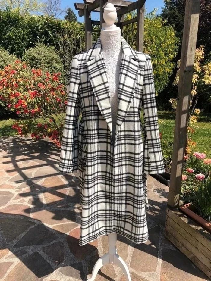 Manteau H&M neuf noir et blanc à rayures - photo numéro 6