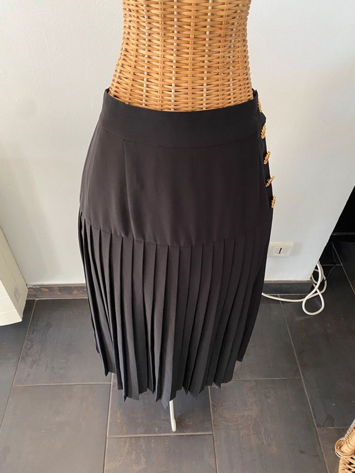 Jupe vintage Partypris Paris noire plissée taille 40/42 fabrication française - photo numéro 2