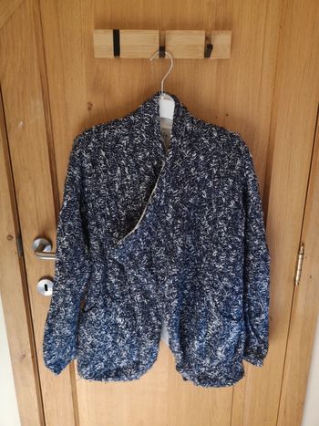 Gilet cardigan chaud IKKS chiné  en bleu et blanc 12 ans