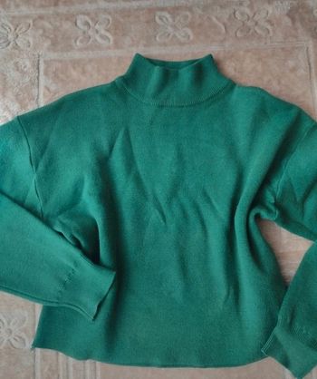 Pull col montant vert s taille S, Jennyfer