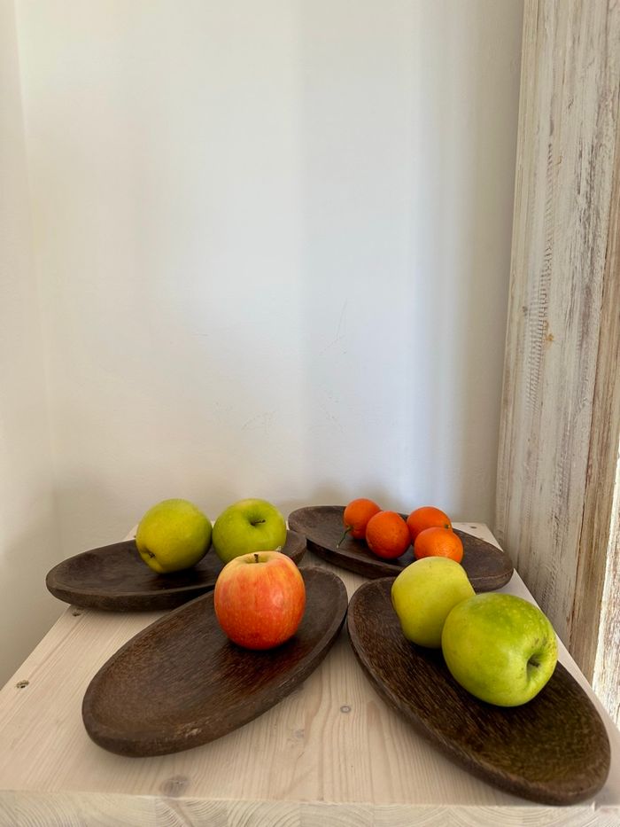 Lot de 4 assiettes ovales en coco - photo numéro 3