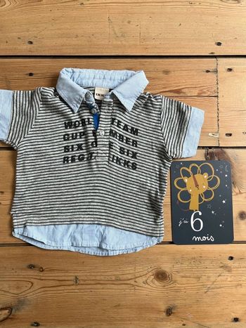 TEE shirt manches courtes style polo chemise