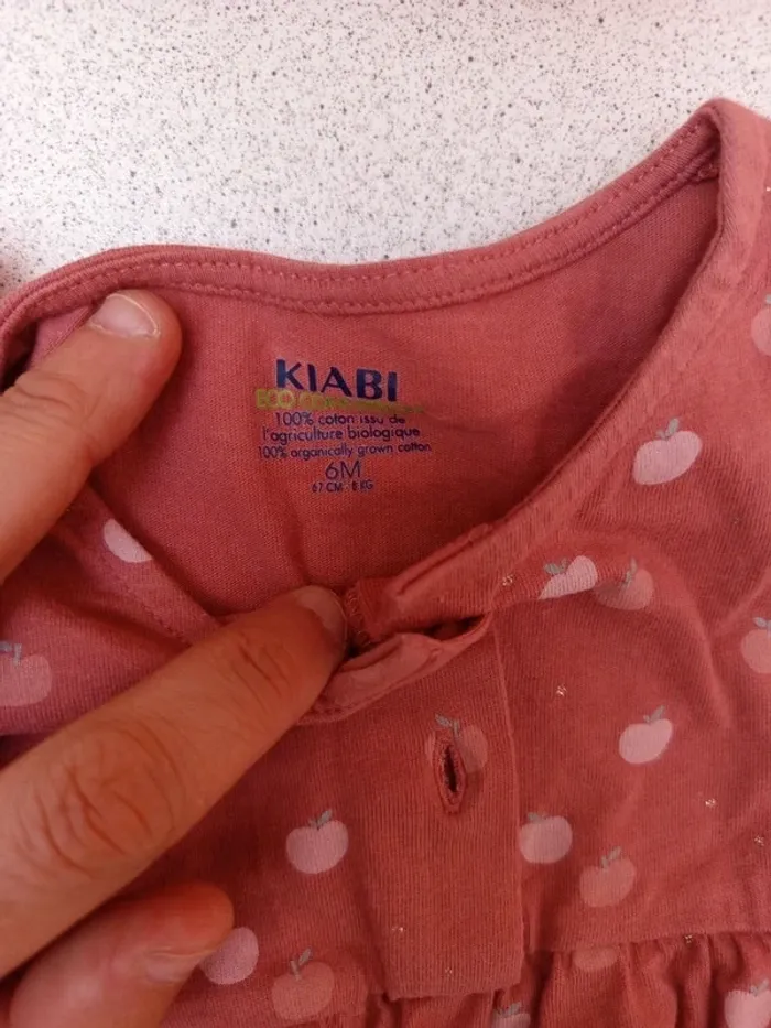 Robe imprimé pomme taille 6mois - photo numéro 2