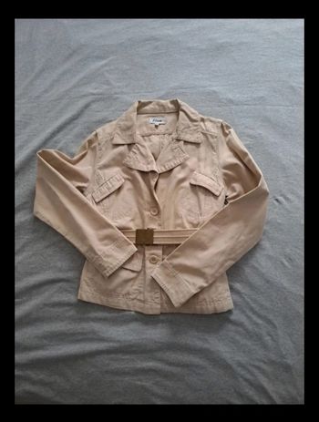 Veste en jean beige femme
