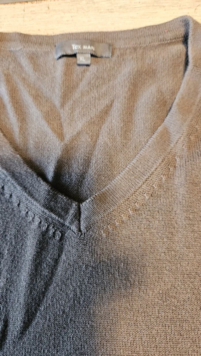 Pull homme léger à manches longues, col V, Tex Man, XL - photo numéro 6