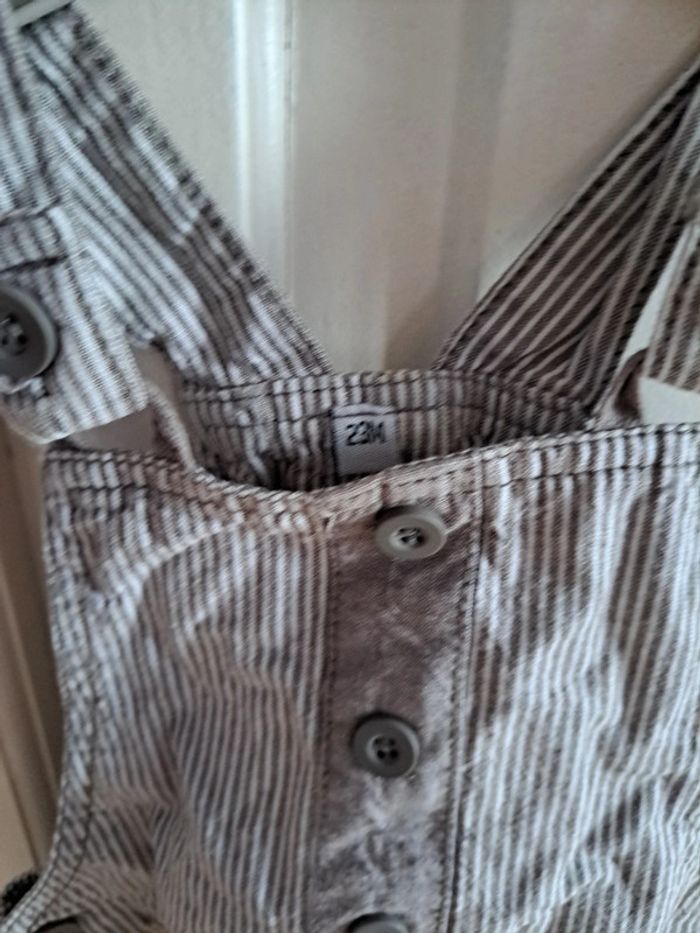 Salopette short à rayure marron 23mois - photo numéro 3