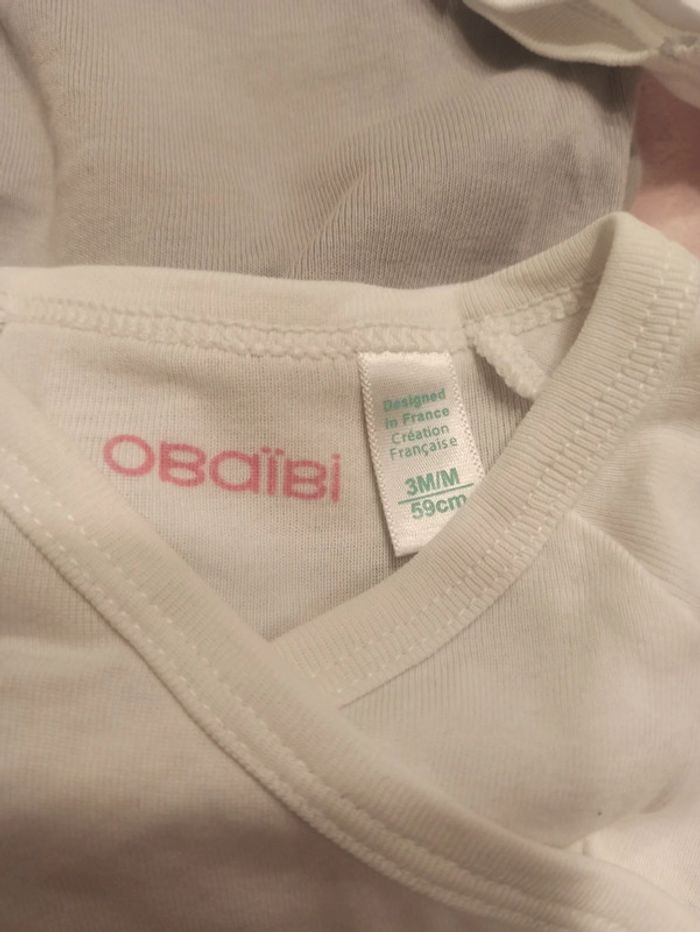 Lot 3 bodys manches courtes Obaïbi - photo numéro 2