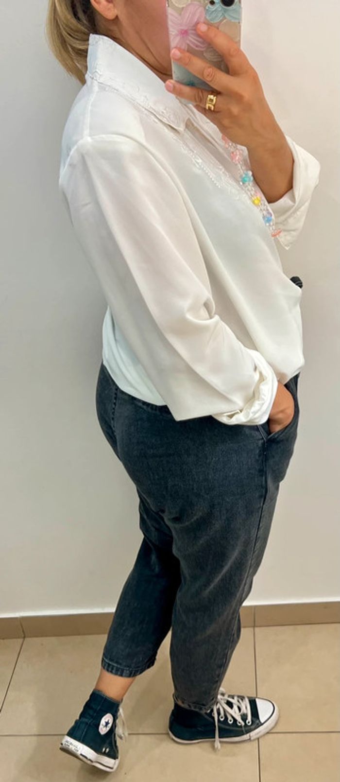 Chemise blanche brodée Taille 46 - photo numéro 6