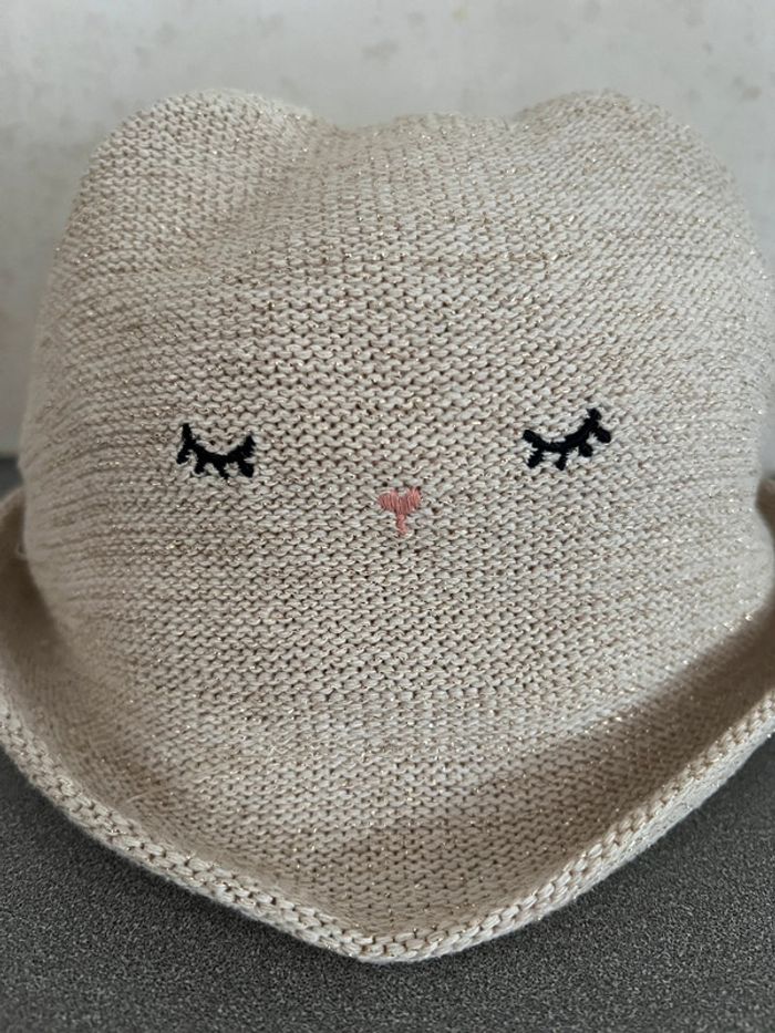 Chapeau beige brillant effet paille taille 45cm Kiabi - photo numéro 2