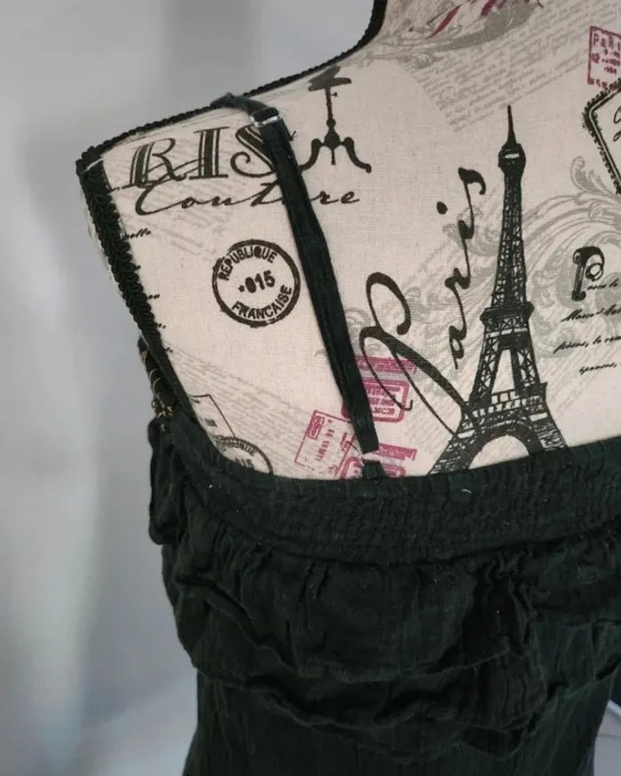 Superbe Robe noire à volants "See U Soon" - Taille M - photo numéro 3