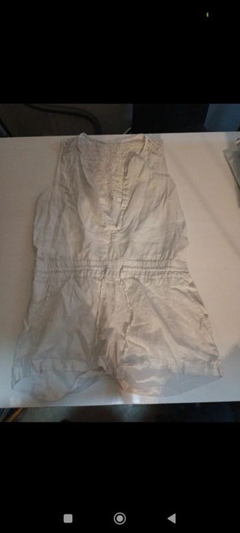 Combishort en lin dentelle femme cintré Promod taille 42/44 rétro vintage léger