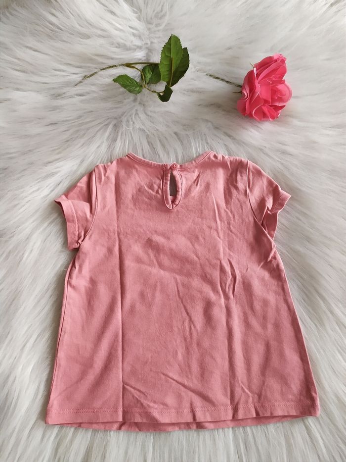Tee-shirt coton manches courtes avec broderies coloris vieux rose - photo numéro 3