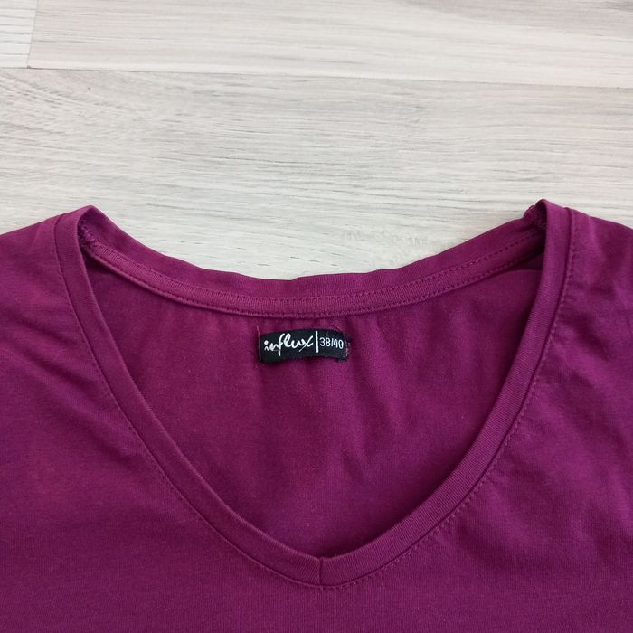 T-shirt femme avec col en V violet Influx taille 38 - photo numéro 2