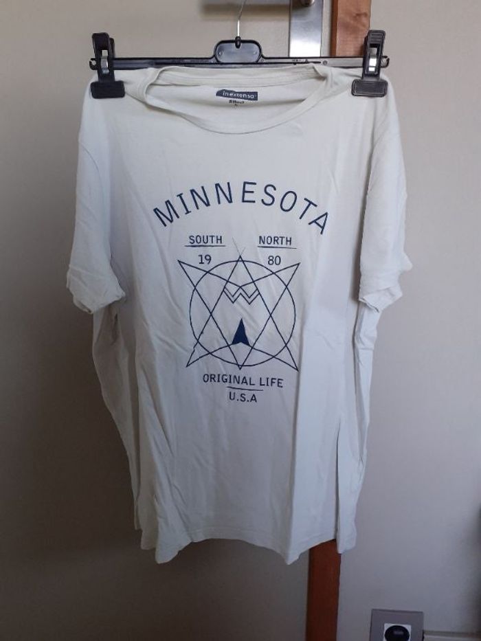 Tshirt blanc à motif MINNESOTA USA ETAT UNIS