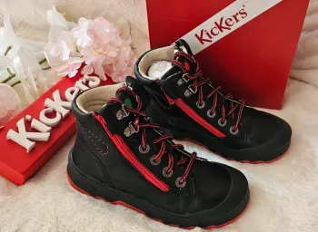 Bottes Bottines Cuir Zip Kickers T31