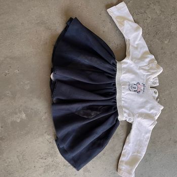 Robe bébé Minnie naissance 0 mois bleu marine tulle