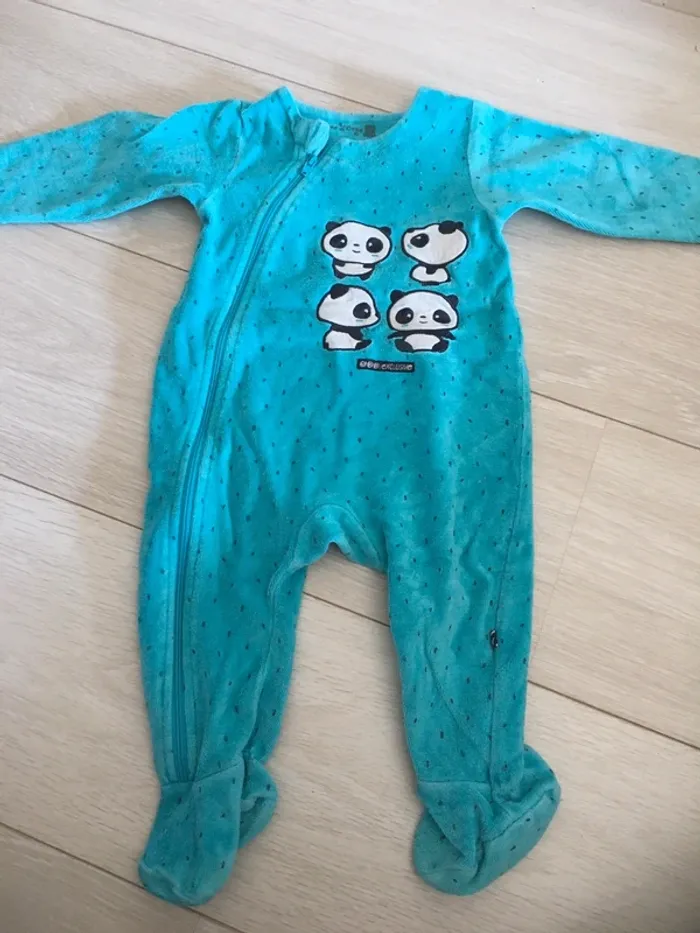 Pyjama velours 9 mois sucre d’orge