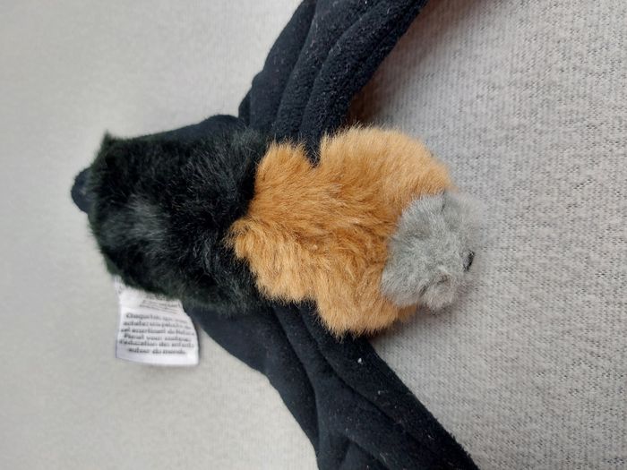 Petite Peluche doudou chauve-souris NATURE PLANET noir marron gris - photo numéro 5