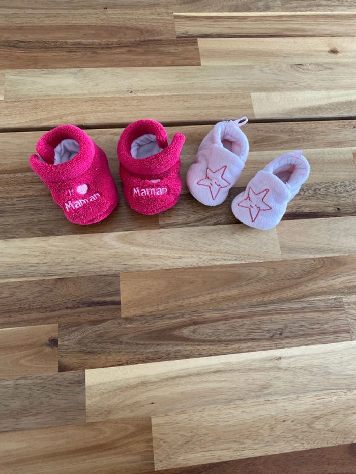 Chaussons de naissance rose