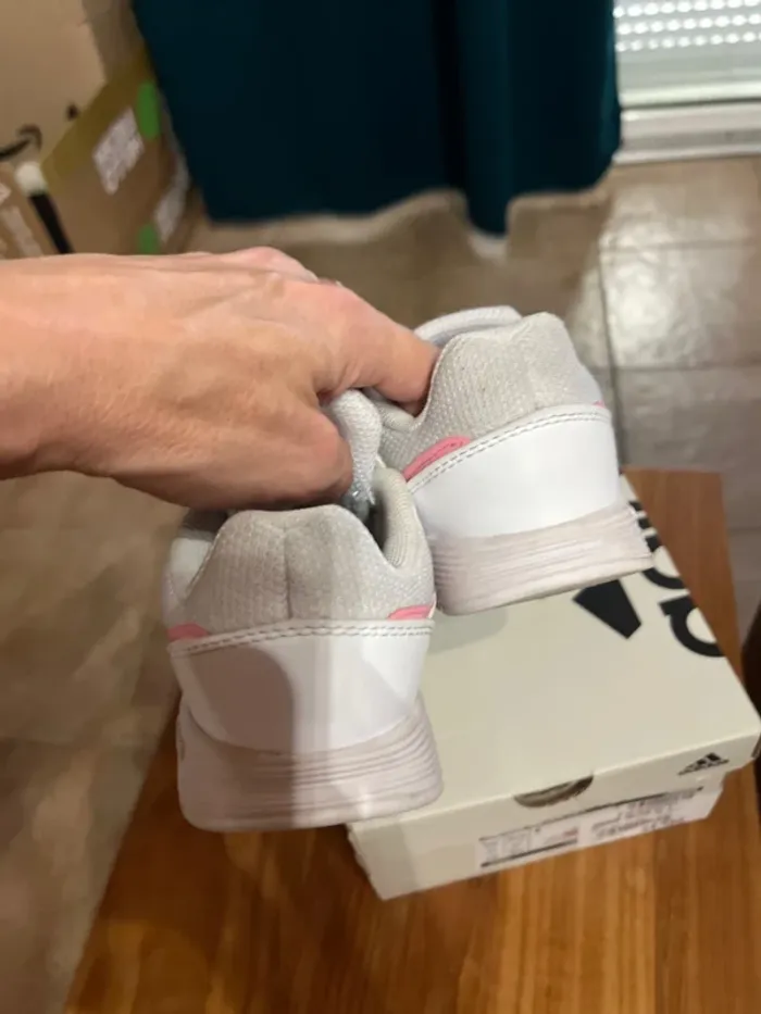 Basket fille adidas 27 blanche et rose - photo numéro 9