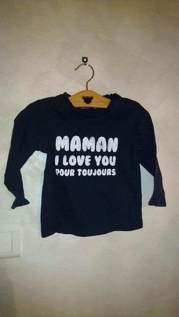 Superbe tee shirt Gemo 18 mois maman i love you pour toujours - photo numéro 2