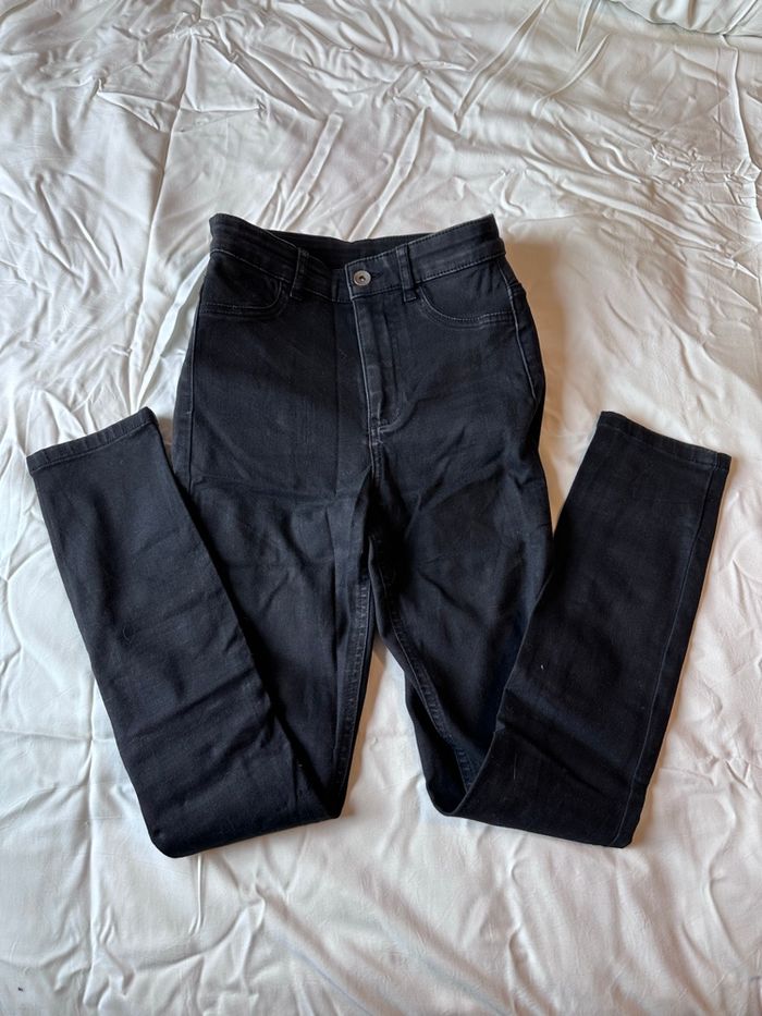 Jean / legging push up avec rembourrage amovible fesse Calzedonia taille S Gris foncé / noir