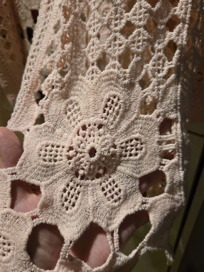 Gilet tendance en crochet rose pâle TU>44 max neuf - photo numéro 7