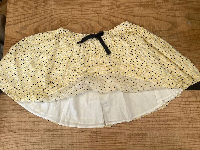 Jupe d’été marese taille 14 ans fille été jaune blanche à pois - photo numéro 2