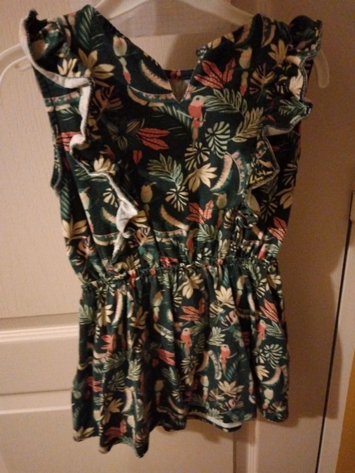Robe verte foncé dessin tropical - photo numéro 4