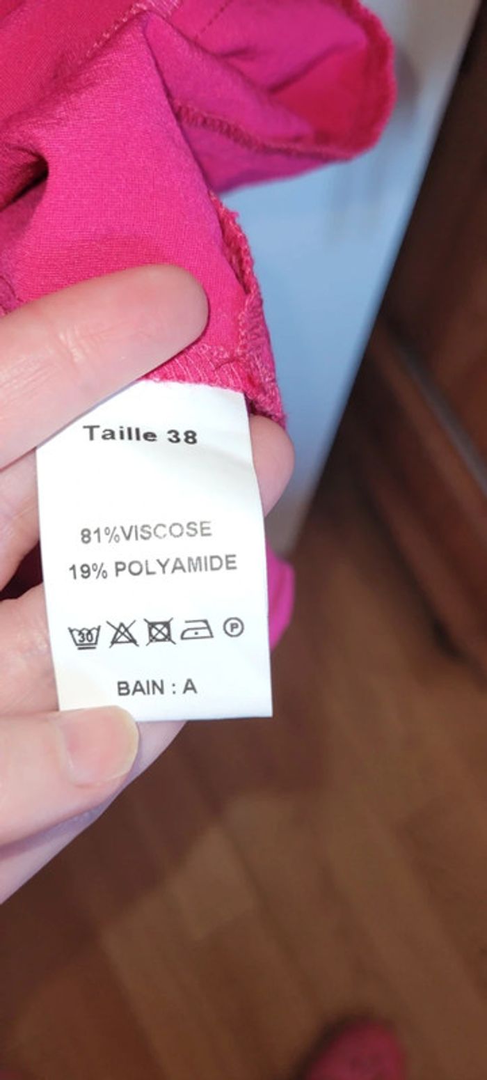 Robe mi longue couleur fushia/ramboise Christine Laure T38 - photo numéro 4