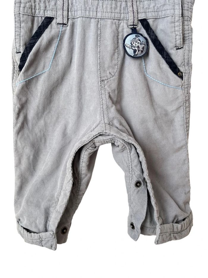 Salopette confortable en velours gris clair - Sergent Major 3 mois (60cm) - photo numéro 4