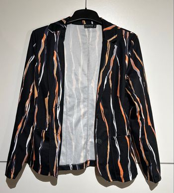 Blazer noir à lignes orange et blanche – Cluca – Taille XS – Neuf