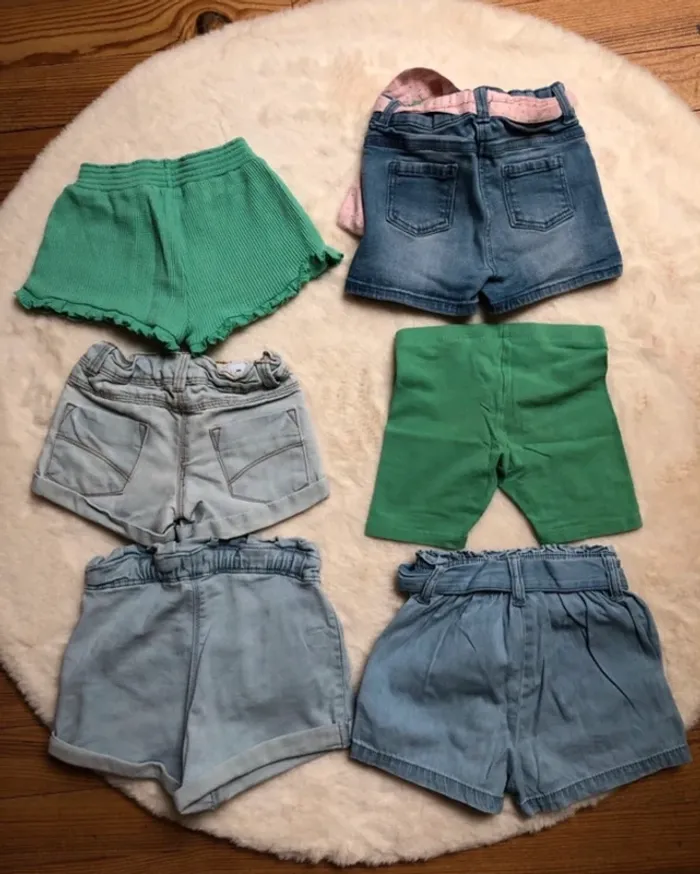Lot 6 short jeans coton cycliste Kiabi H&M Tape à l’œil 24 mois 2 ans 86 cm - photo numéro 2