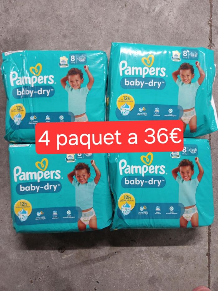 4 paquet de couche pampers taille 8 a 36€