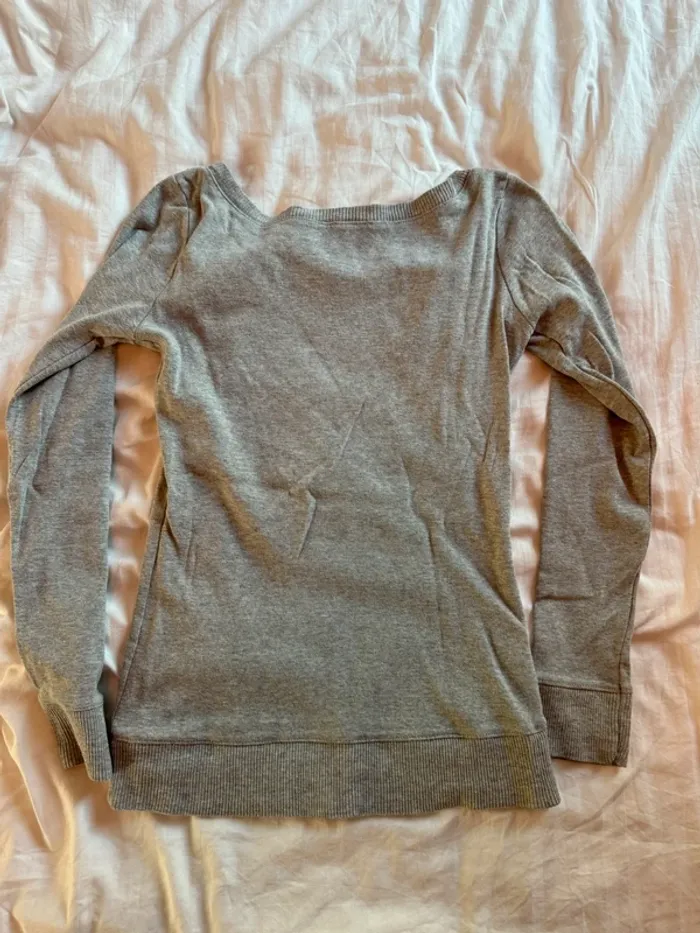T-shirt haut manches longues mim gris et rose - photo numéro 6