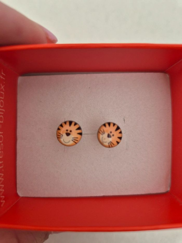 Boucles d'oreilles tigres enfant
